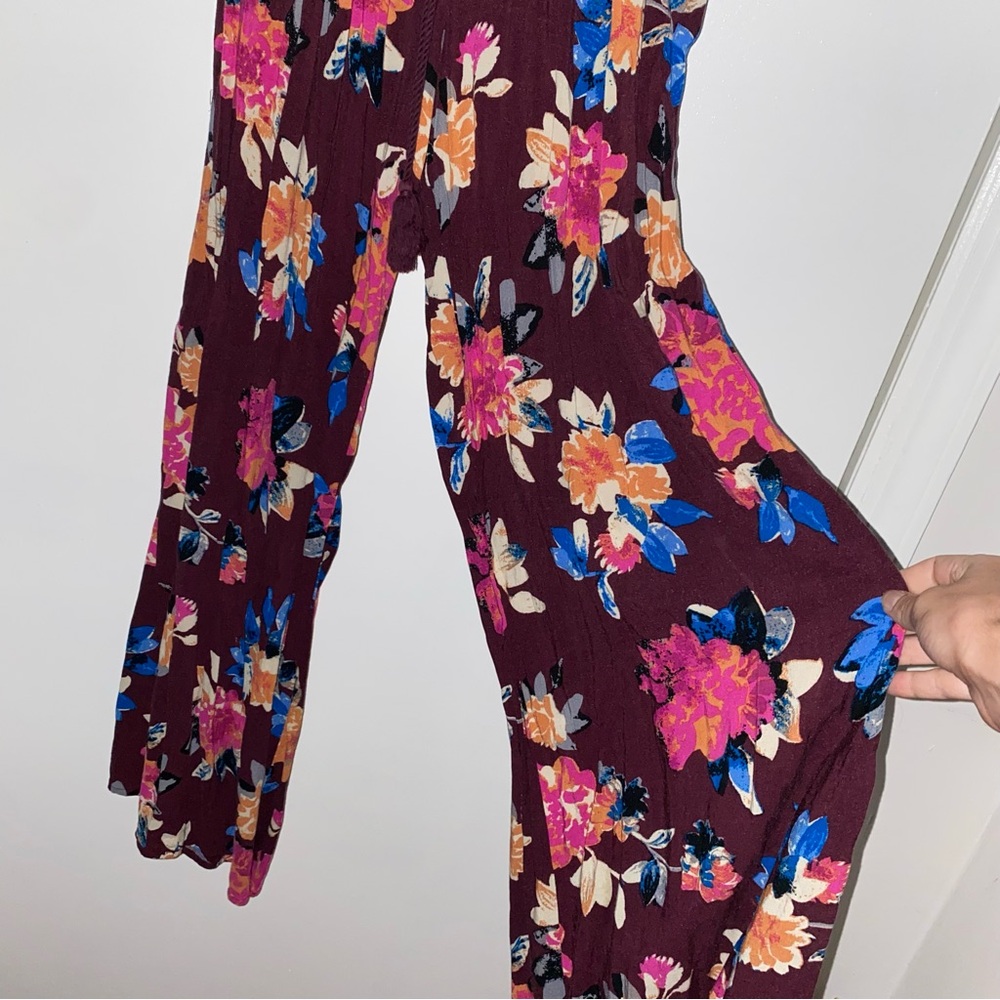 Floral Romper Off the Shoulder Long Maxi Romper Flowers XS Band of Gypsies - Picture 3 of 8
